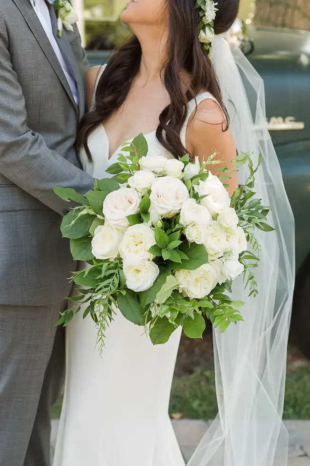 white rose wedding bouquet - Theresa Bridget Photography
