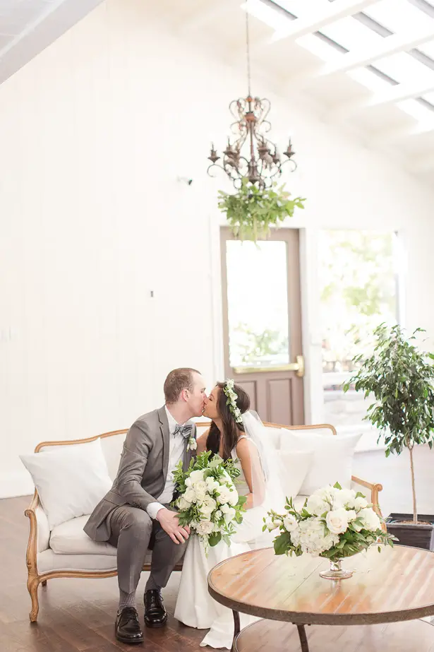 boho wedding kiss - Theresa Bridget Photography