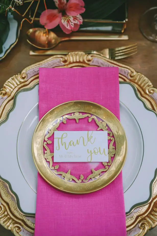 Luxury gold and pink place setting - George Pahountis Photographer