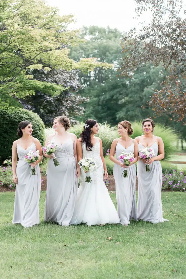 Long grey bridesmaid dresses - Lynne Reznick Photography