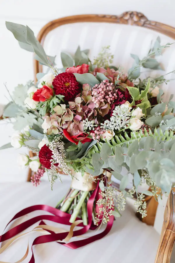 Red Wedding Bouquet - Purewhite Photography