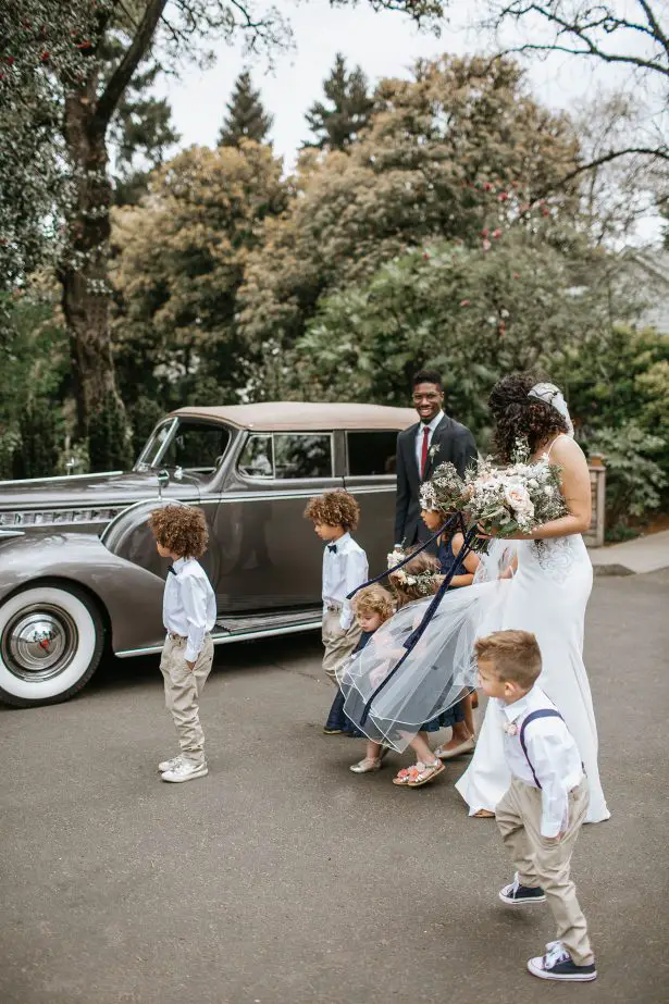 Wedding party photo with ring bearers and flower girls - Amanda Meg Photography