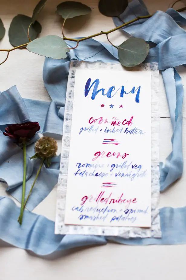 All-American Wedding Menu - Holley Elizabeth Photography