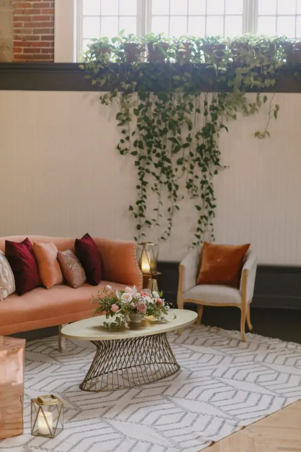 Lounge area wedding decor - Andrea Zajonc Photography