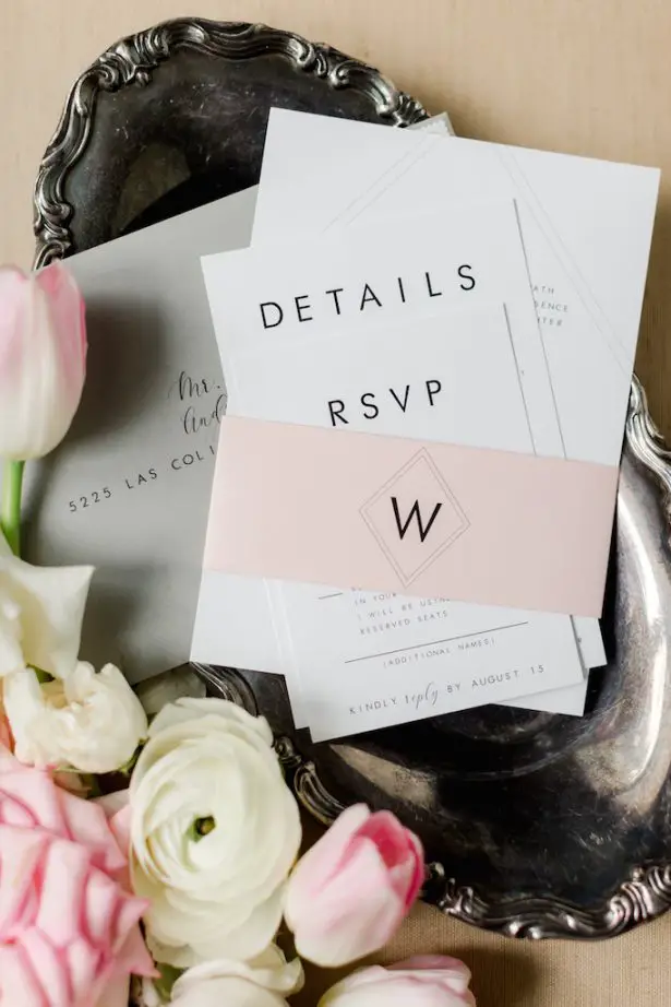 Classic wedding invitations- Krystle Akin Photography