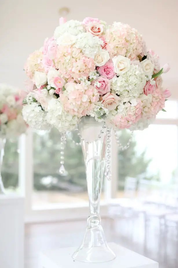 Blush Tall Wedding centerpiece- Krystle Akin Photography