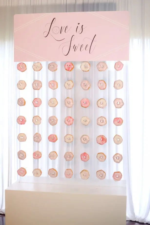 Acrylic light pink Wedding donut wall - Krystle Akin Photography