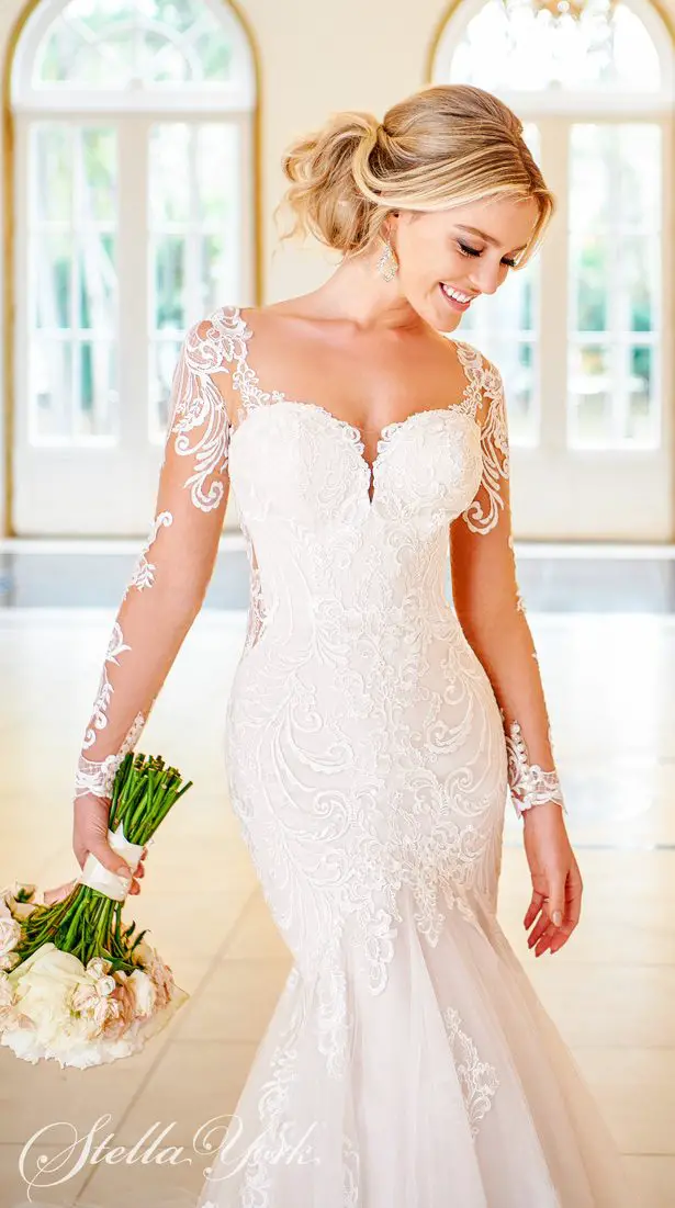 stella york long sleeve wedding dress