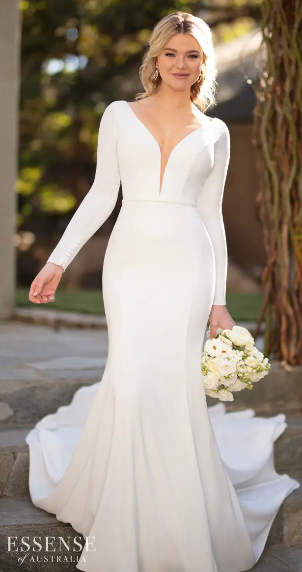 Long sleeves wedding dress - Essense of Australia Style D2972