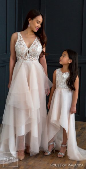 Wedding dress and flower girl dress by House of Maganda -TinaDwyer Photography