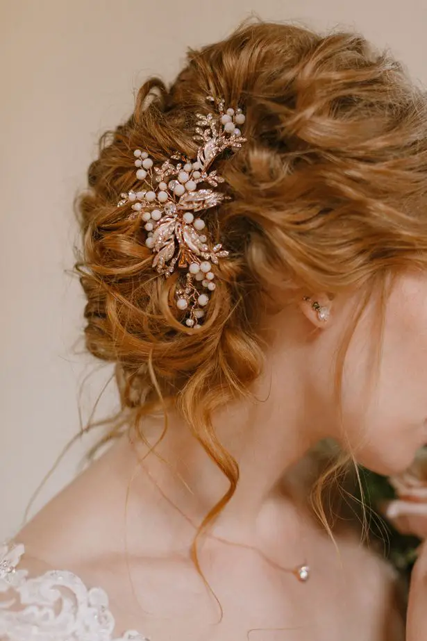 Wedding updo and hair piece - Andrea Zajonc Photography