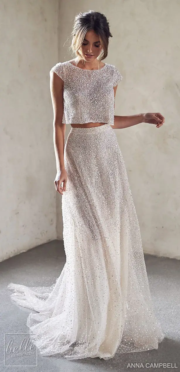 Anna Campbell 2020 Wedding Dress Lumiére Bridal Collection - Meadow Topper with Riley Separate Skirt