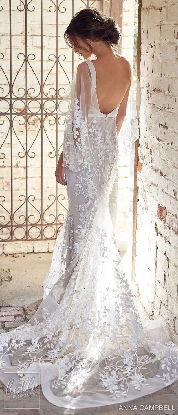 Anna Campbell 2020 Wedding Dress Lumiére Bridal Collection - Willow Trumpet with Draped Sleeves