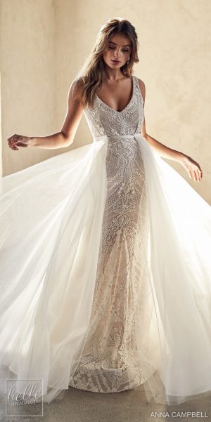 Anna Campbell 2020 Wedding Dress Lumiére Bridal Collection - Lexi Trumpet with Magnolia Overskirt