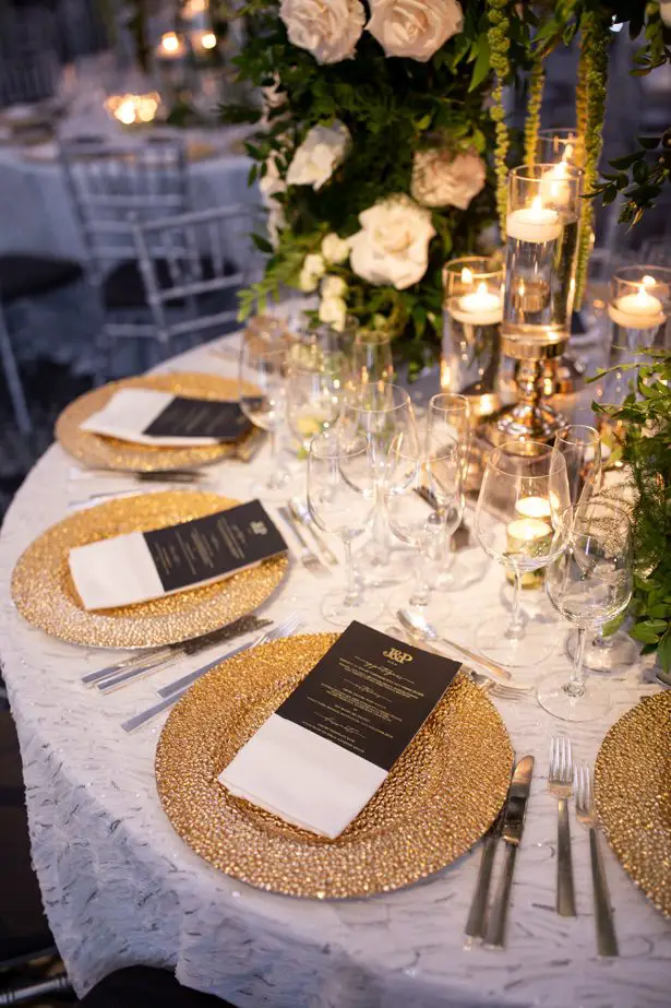 Gold wedding place settings- Rafal Ostrowski Photography