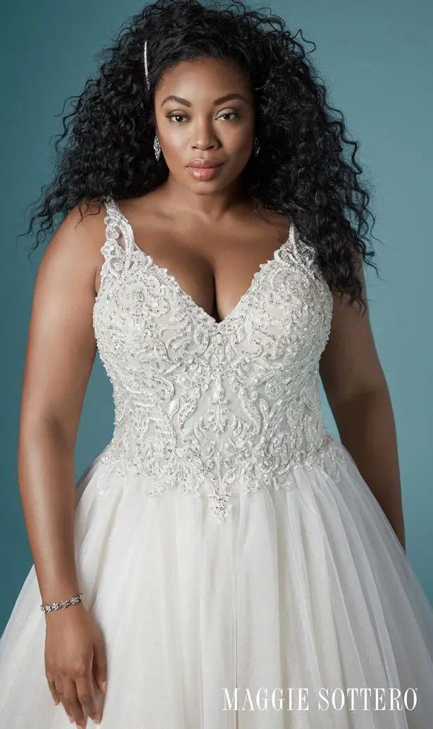 sparkly plus size wedding dress