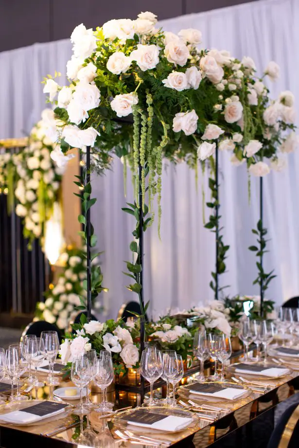 Long gold wedding tablescape - Rafal Ostrowski Photography
