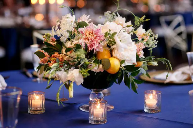 Short wedding centerpiece - Jenny DeMarco Photography
