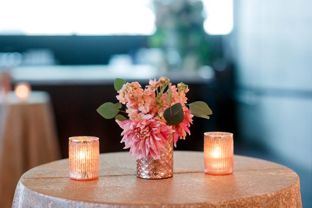 Wedding cocktail table centerpiece - Jenny DeMarco Photography