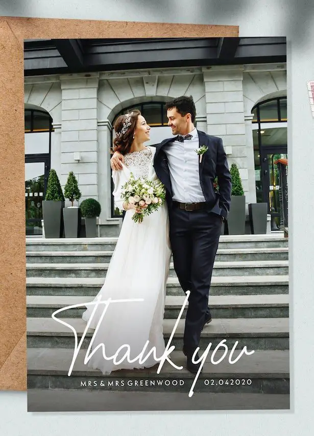 Wedding thank you cards from Etsy