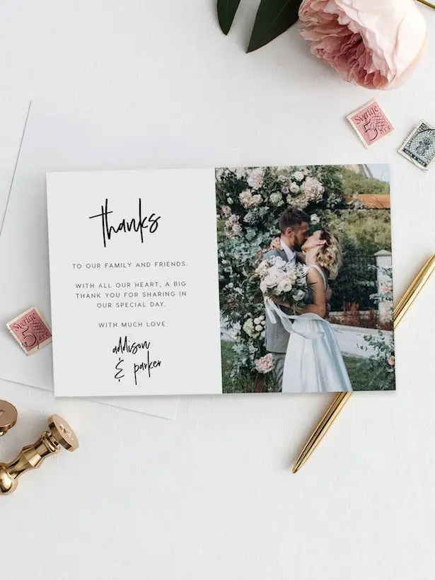 Wedding thank you cards from Etsy