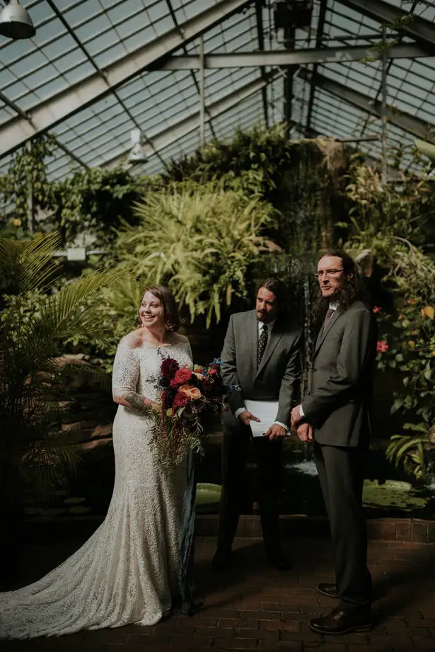 Greenhouse wedding ceremony elopement-  Violet Short Photography