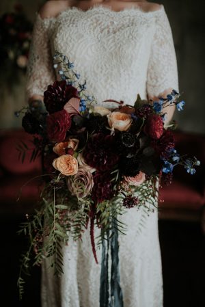 Moody wedding bouquet-  Violet Short Photography