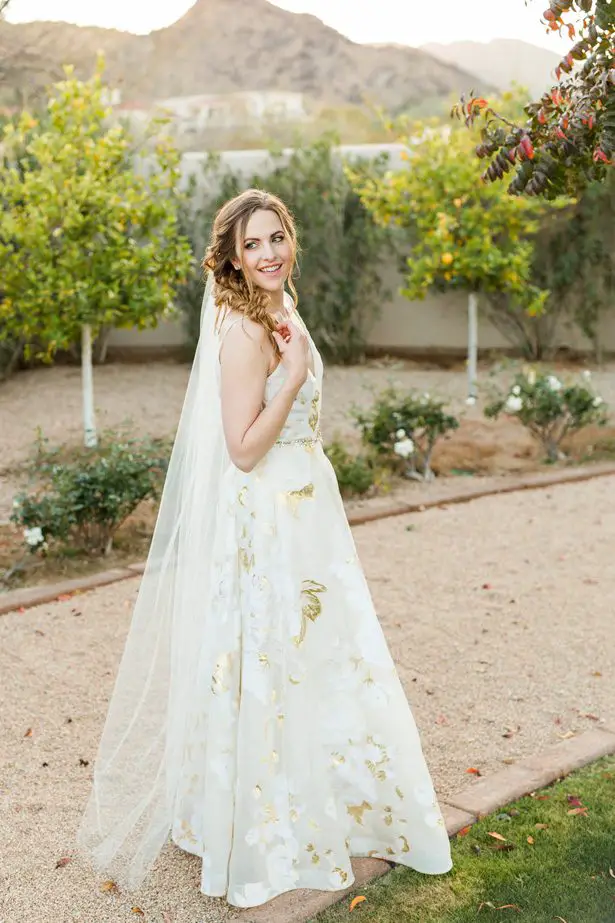 White and Gold Wedding Dress-  Jennifer Markle Photography