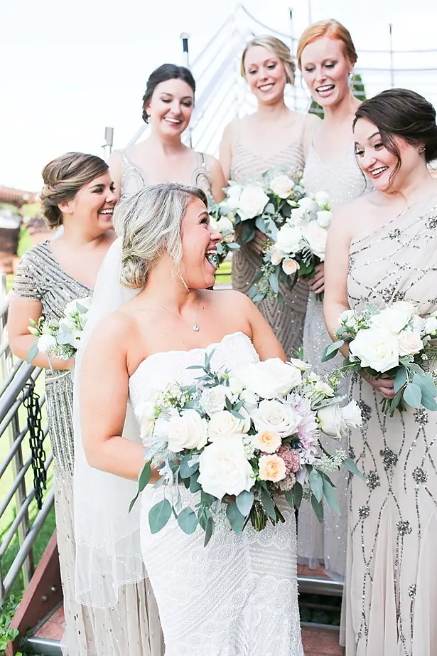 long mismatched neutral bridesmaid dresses