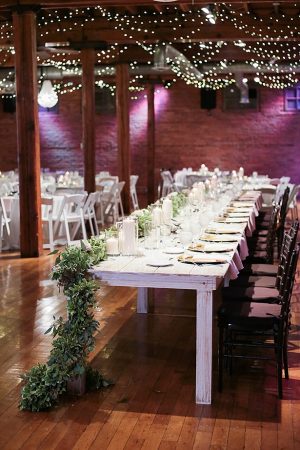 Wedding tablescape with greenery garland - Soul Creations Photography