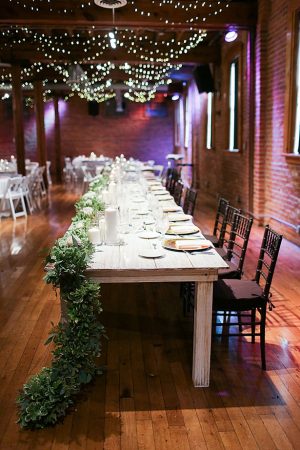 Wedding tablescape with greenery garland - Soul Creations Photography