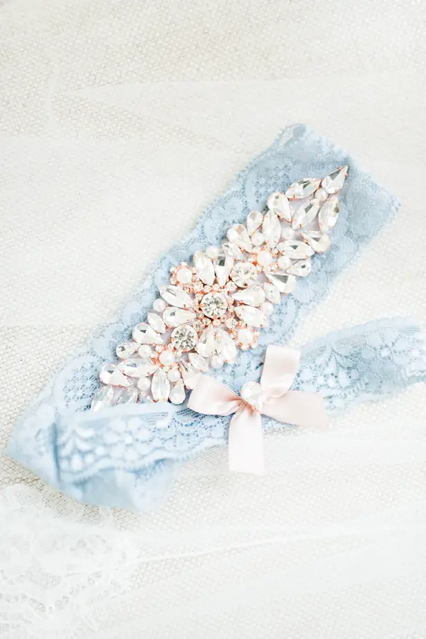 Blue lace bridal garter - Photo by Stephanie Kase Photography