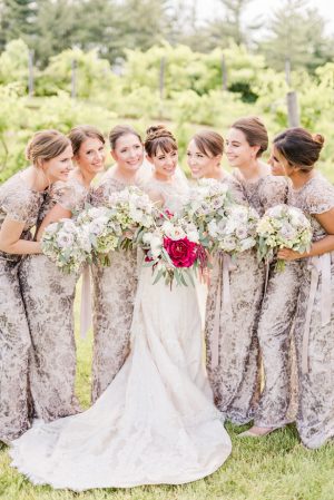 Long metallic bridesmaid dresses - Photo by Stephanie Kase Photography