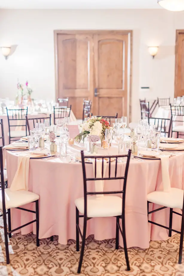 Pink Wedding Reception Tablescape -Photo by Stephanie Kase Photography