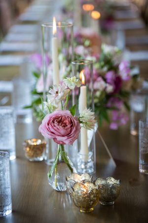 Low pink wedding centerpiece - Photography: 6 of Four