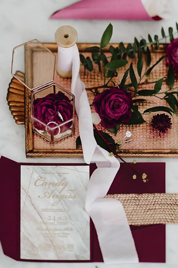 Burgundy Wedding Invitation Suite - Madiow Photography