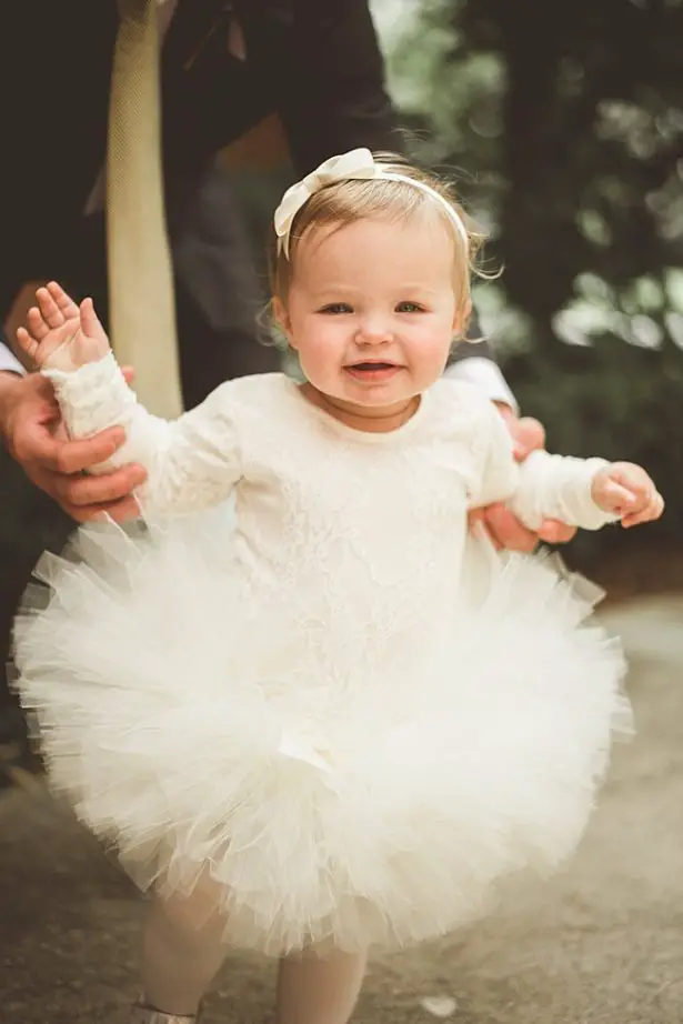 Adorable tulle flower girl dress in white - Aileen Elizabeth Photography
