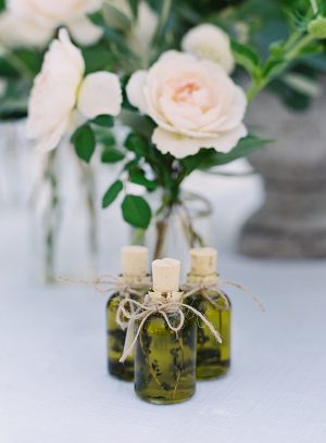 Unique olive oil wedding favors for a Napa wedding day- O’Malley Photography