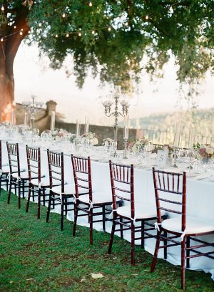 Romantic outdoor Tuscany Wedding reception dinner table - Purewhite Photography