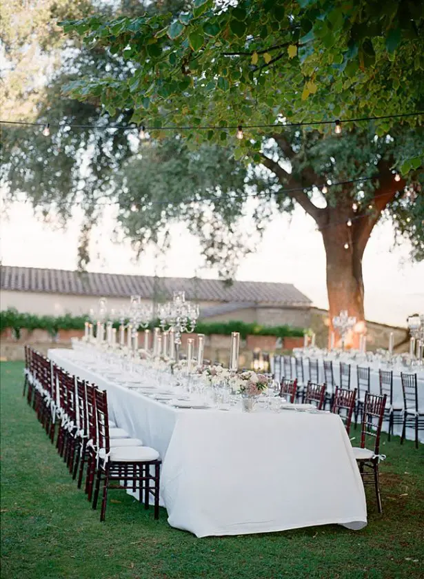 Tuscany Wedding outdoor wedding reception table setup - Purewhite Photography