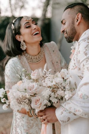 Romantic Indian wedding attire for bride and groom- Foolishly Rushing In Photography