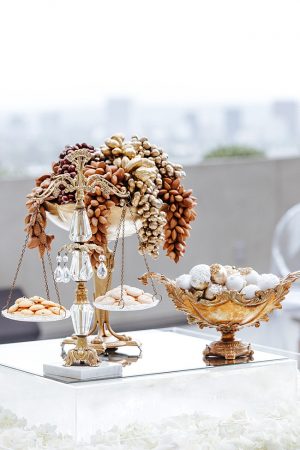 Lavish Persian wedding ceremony food display - Photo: Dmitry Shumanev Production