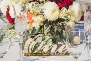 Gold wedding table number - Sun and Sparrow Photography