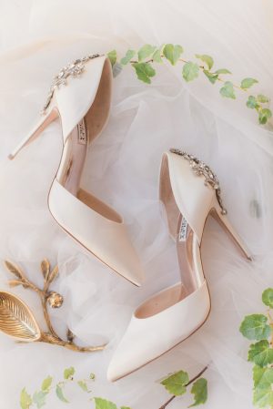 Luxury white wedding shoes - Sun and Sparrow Photography