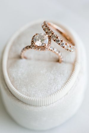 Rose Gold Engagement Ring and wedding band - ARTE DE VIE Photography