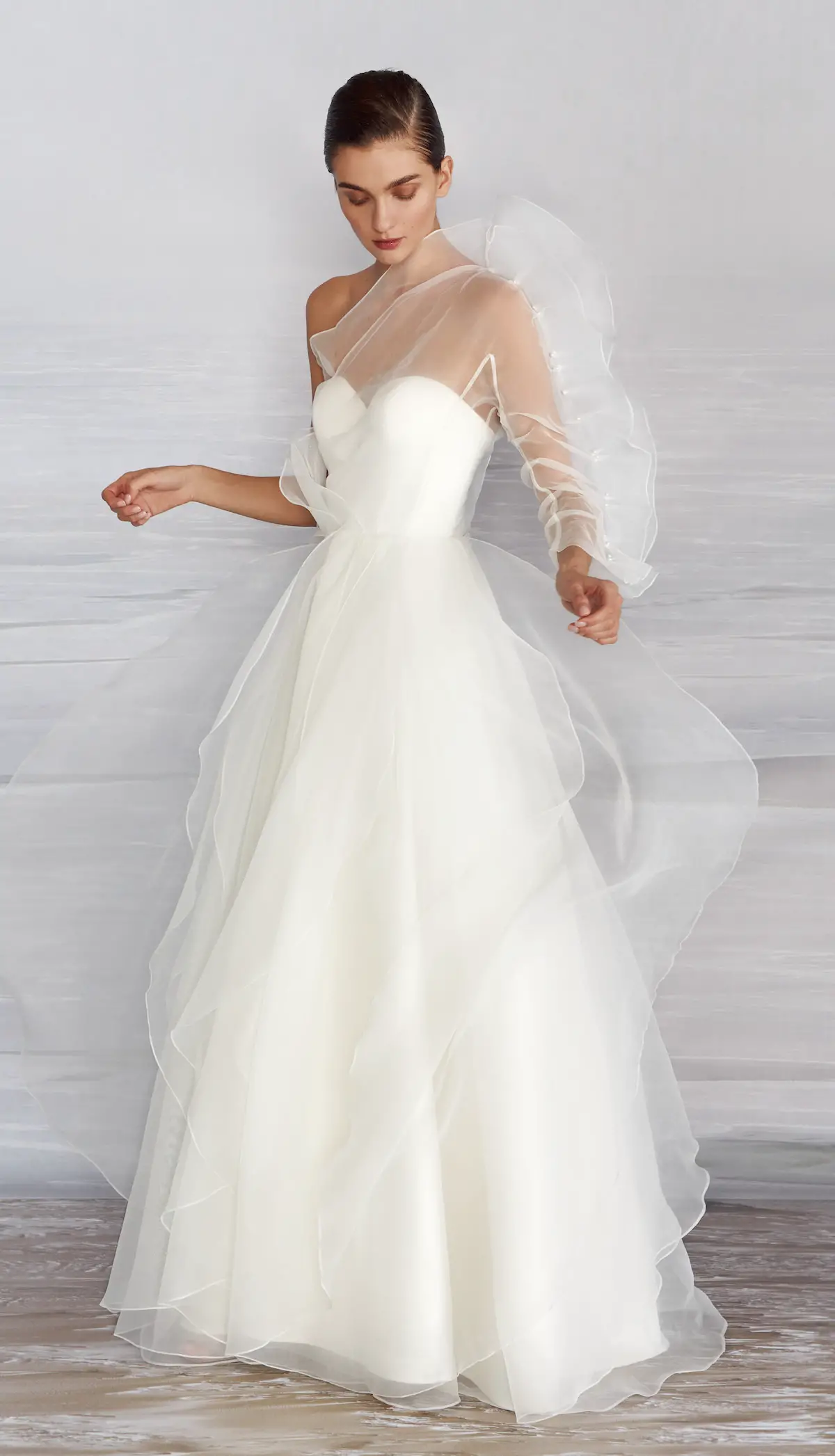 Ball gown asymetrical wedding dress by Liretta - 18061 Aurelia