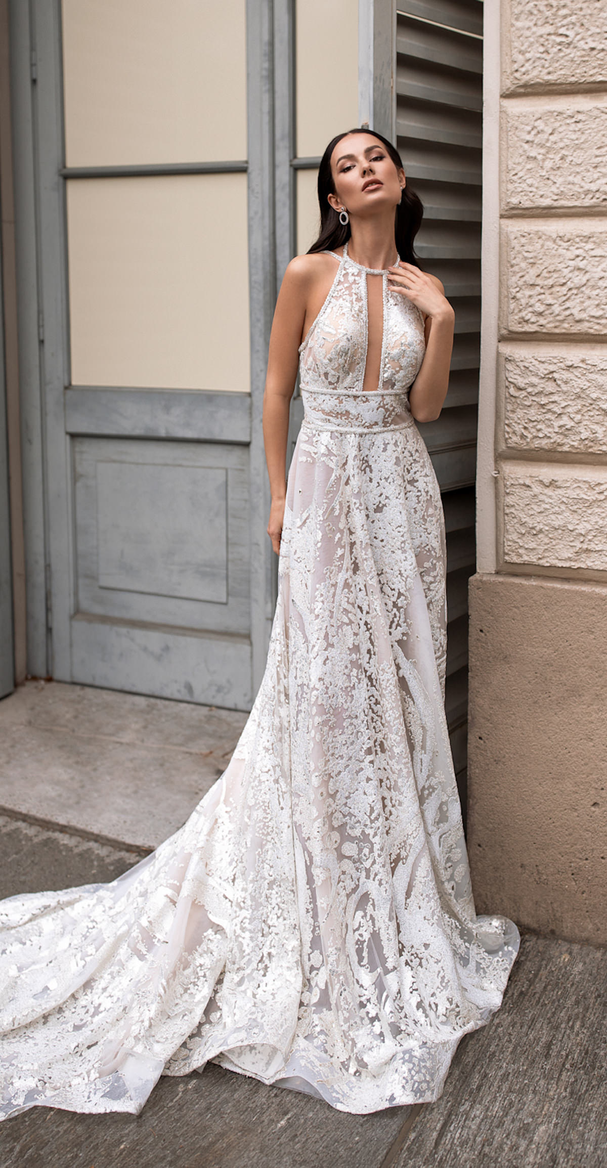Halter Wedding dress by Pollardi - Aria