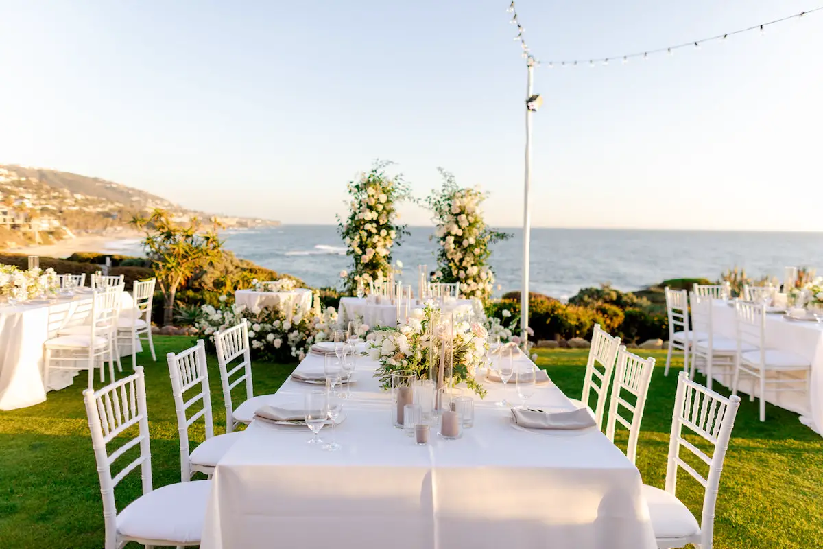 Oceanside garden wedding reception - Holly Sigafoos Photo