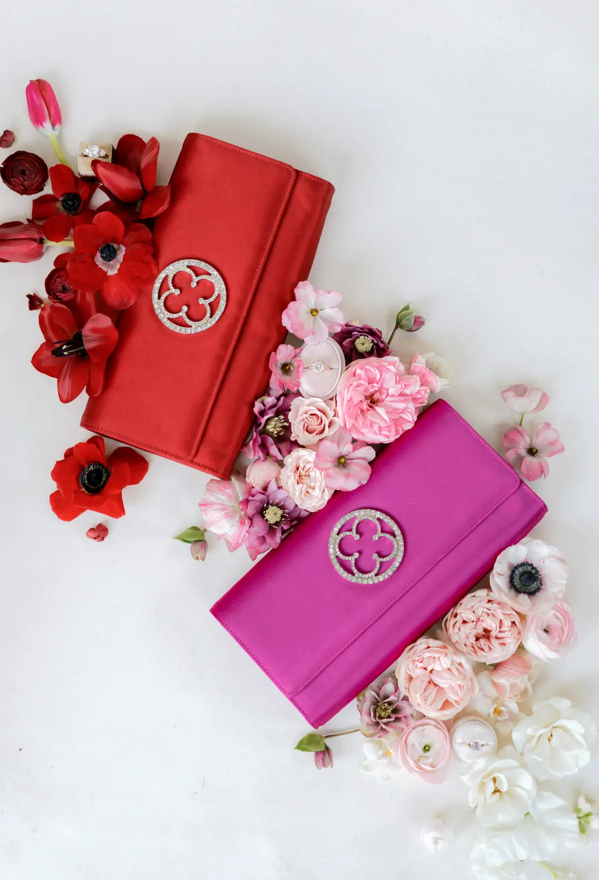 Red and pink bridal purse - The Mrs Clutch