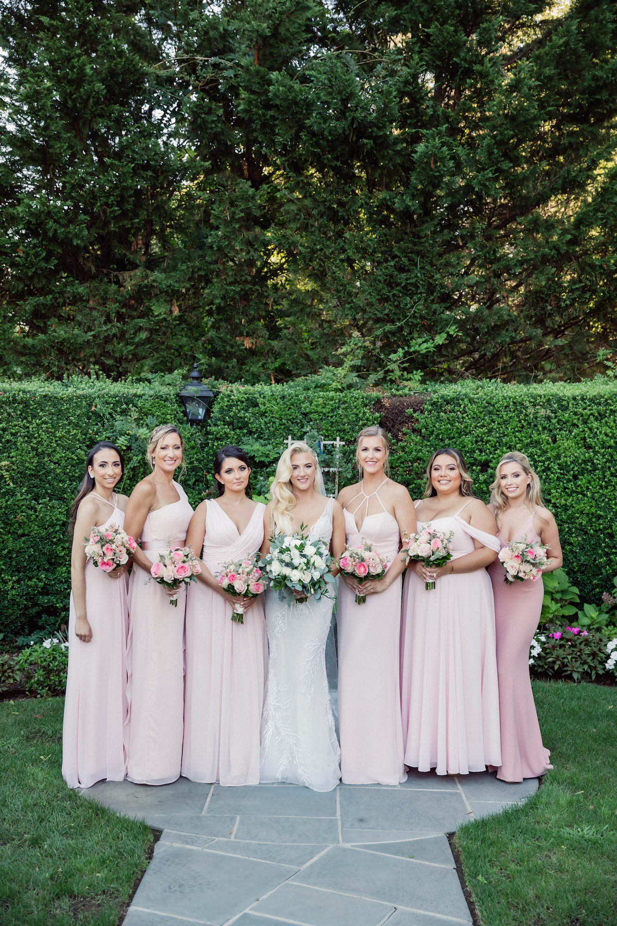Pink long bridesmaid dresses - Photography: Charming Images